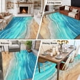 thumbnail image 5 of Aqua Ombre Coastal Area Rug 5x7 FT, Non Slip Bedroom Throw Carpet, Summer Nautical Beach Ocean Seaside Washable Soft Floor Carpet Non-Shedding Rug for Dining Room Bedside Classroom Desk, 5 of 9