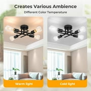 DONGPAI Modern Sputnik Chandelier Ceiling Light Fixtures, 4-Lights Industrial Dining Room Light Fixture Semi Flush Mount Ceiling Light for Kitchen Bathroom Living Room Bedroom Hallway