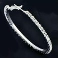 thumbnail image 5 of HOOUN Luxury 925 Silver Hoop Earrings Women Engagement Jewelry Cubic Zirconia A Pair-Silver #4, 5 of 7