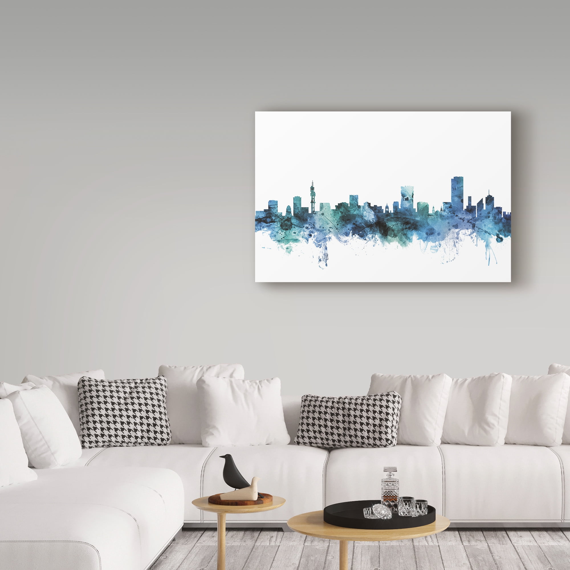 Trademark Fine Art 'Pretoria South Africa Blue Teal Skyline' Canvas Art by Michael Tompsett
