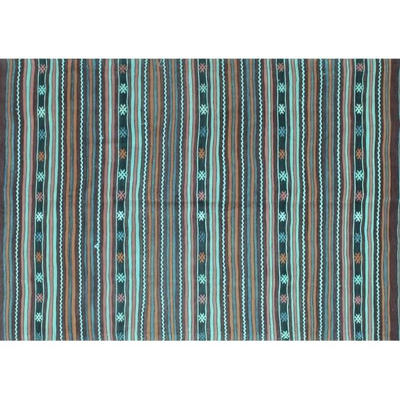 Ahgly Company Indoor Rectangle Oriental Light Blue Traditional Area Rugs, 5' x 8'