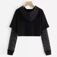 thumbnail image 2 of Pntutb Mujeres Letras Malla Manga Larga Sudadera con Capucha Sudadera Tops Blusa L Pntutb Pntutb-173, 2 of 6