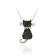SILVERSPECK Black Diamond Accent Cat Necklace