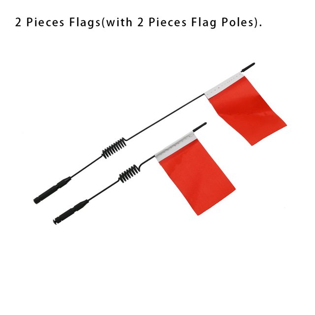 Model Cars Metal Signal Flags with Pole DIY Modification Replaceable Parts Automobile Accessory Replacement for WPL Red 2 Pcs/Set