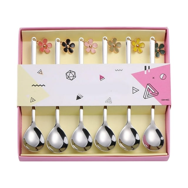 Coffee Gift Set - Multicolor Stainless Steel Cutlery Set - Christmas Spoon Fork Gift Set