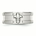 thumbnail image 4 of Stainless Steel Fleur de lis 10mm Brushed & Polished Band, 4 of 12