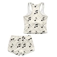 thumbnail image 5 of Xoenoiee Music Note Plaid Print Girls Tankini Swimsuit 2 Piece Bathing Suits for Girl Round Neck Swim Tank Top and Bottoms for Swimming Beach Travel, 6-7 Years, 5 of 7