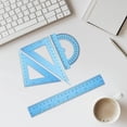 thumbnail image 6 of Triangular Ruler Set, Plastic Metric Inch Geometric Protractor Triangle Engineering Scale Drafting Ruler Kit, 6 of 8