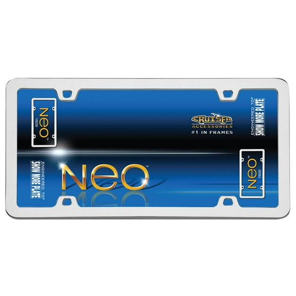 Cruiser License Plate Frame 15030 Neo; Without Design; Chrome; Die Cast Zinc
