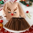 thumbnail image 2 of Afdoent Fashion Clothing Sets Autumn And Winter For Girls Christmas Deer Embroidered Long Sleeved Sweatshirt With Mesh Skirt 12-18 Months, 2 of 9