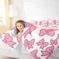 thumbnail image 4 of Castle Fairy Kids Children Pink Bow Personalized Initial H Bedding Comforter Set 2pcs,Dreamy Princess Bow-Tie Twin Comforter Sets Microfiber,Cute Bowknot Bow Breathable Bedding Set, 4 of 8