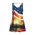 thumbnail image 7 of Tnhcen Women's Summer Independence Day Sleeveless V-Neck Dress - Lightweight Floral Print Sleepwear Nightgown Breathable Pajama Dress Homewear S-2XL Casual Loungewear, 7 of 7