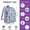 thumbnail image 5 of Owl Pattern Backpack for Women, Lightweight and Spacious School Bag with Big Eyes Owl and Night Sky Cartoon Design, 5 of 5