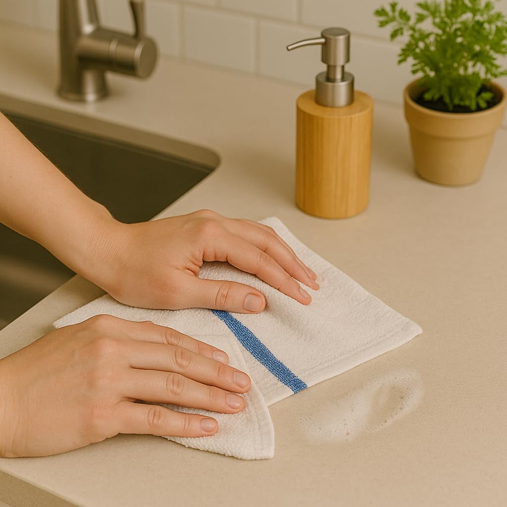 Zuperia 60-pack Bar Mop Towels - (16" x 19" inches) Cotton Kitchen Towels, High Absorbency Reusable Dish Cloths - Ideal for Home and Restaurants