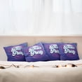 thumbnail image 3 of Ambesonne Colorful Throw Pillow Cover 4 Pack, Retro Letter Disco Ball, 16", Purple Blue White, 3 of 6