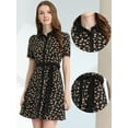 thumbnail image 1 of INSPIRE CHIC Robe Chemise à Manches Courtes avec Ceinture et Col Contrasté pour Femmes, 1 of 3