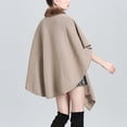 thumbnail image 4 of Cape Châle Tricotée Couleur Unie, Col Faux Élégant pour Femmes, 4 of 8