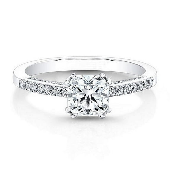 1.31 Ct Stunning Lab Created Diamond Engagement Ring for women 14K White Gold Size 7