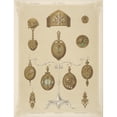 thumbnail image 3 of Martin Gerlach 15x18 Black Modern Framed Museum Art Print Titled - Eleven Designs for Jewelry, Including Some Gold Brooches Displayed on Wrought Silver Stand. (1872 - 1873), 3 of 5
