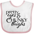 thumbnail image 3 of Inktastic Pretty Eyes and Chunky Thighs Boys or Girls Baby Bib, 3 of 4