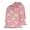 thumbnail image 2 of Christmas Bags Drawstring,Pink Christmas Santa Pattern Large Xmas Christmas Gift Bags,Reusable for Xmas and New Year Party Favors and Supplies,27.6" X 19.7", 2 of 6