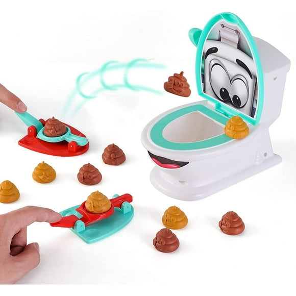 YOPTOP Caca Familial la Toilette Jouet Créatif pour Garçons et Filles de 4 à 12 Ans, Comprend 12 Caca, 2 Lanceurs et un Autocollant