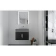 thumbnail image 5 of Nile 24" Black Wood Floating Vanity with Gray Top and Brushed Nickel Trim, 5 of 10