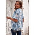 thumbnail image 1 of ABPHQTO Blusa de Mujer Celeste Bolsillo Estampado Manga Corta, 1 of 5
