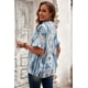 thumbnail image 1 of ABPHQTO Blusa de Mujer Celeste Bolsillo Estampado Manga Corta, 1 of 5