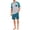 Blue Green, variant on Mens Pajama Set Short Sleeve Shirt and Shorts, Lightweight Breathable Summer Sleepwear, Stretch Color Block Loungewear Pjs Casual Sleep Outfit for Men, S-2XL