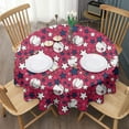 thumbnail image 3 of Red Baseballs and Stars Pattern Round Tablecloth 60"x60",Wrinkle Wipeable Table Cloth for Kitchen Dining Room Picnic Patio Party, 3 of 6