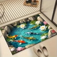 thumbnail image 3 of SPXUBZ Koi Fish Pond Water Lilies Rocks Non Slip Kitchen Mats Bathroom Rugs Floor Mats for Floor 28.4W x 20.5H inch, 3 of 5