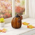 thumbnail image 5 of Glitzhome  Fall Multi Striped Handblown Glass Pumpkins for Thanksgiving B 8.66" X 8.66" X 6.5", 5 of 5