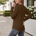 thumbnail image 6 of Wlynlyn Long Sleeve Tops for Women Casual V Neck Loose Fitted Solid Color Textured Knitted Basic Pullover Sweater Shirts(Small,Coffee), 6 of 7