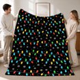 thumbnail image 3 of SPXUBZ Christmas Light Pattern Flannel Blanket Soft Plush Throw Blanket Holiday Decor Cozy Warm Lightweight Blanket for Home Sofa 80"x60", 3 of 5