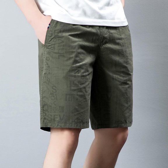 Vedolay Summer Shorts For Men Men's Cargo Shorts Elastic Waistband Relaxed Fit Summer Casual Cotton Work Shorts,Green 3XL