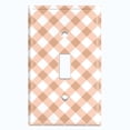 thumbnail image 2 of Metal Light Switch Wall Plate Outlet Cover (Tan Gingham Picnic Wallpaper - Single Toggle), 2 of 2