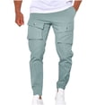 thumbnail image 1 of RXIRUCGD Men's Solid Color Pocket Drawstring Casual Youth Versatile Sports Oversized Pants, Green, Size: M, 1 of 5