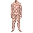 thumbnail image 3 of Fotbe goose bird and daisy Pattern Long Sleeve Pajama Set for Men,Sleepwear Set,2-piece Loungewear Set,Soft PJs Comfy Nightwear with Pockets-Large, 3 of 7