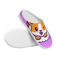 thumbnail image 3 of Fotbe Corgi In Sushi Roll Pattern Women's Fuzzy Curly Fur Memory Foam Loafer Slippers Indoor Outdoor Slippers Winter Home Shoes-44/45, 3 of 7