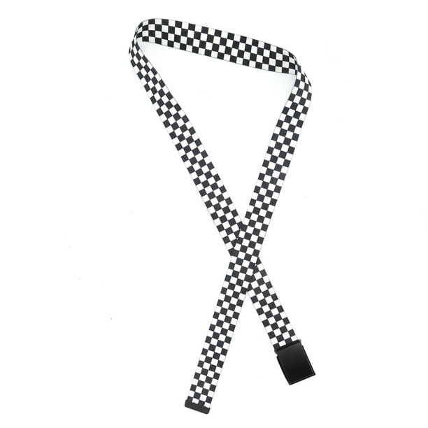 Checkered Belt Can Be Fixed Untie Easily Adjustable Cuttable Black