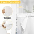 thumbnail image 6 of Sea Turtle Coastal No Hook Shower Curtain with Snap in Liner, Waterproof Fabric Shower Curtains, Blue Red Summer Beach Coral Nautical Wood Shower Curtain Set Top See Through for Bathroom 60"x72", 6 of 8