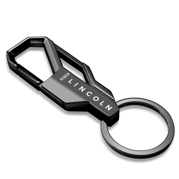 Lincoln Gunmetal Black Carabiner-style Snap Hook Metal Key Chain