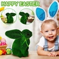 thumbnail image 1 of Grass Rabbit Easter Furry Flocked Bunny Rabbit Miniatures Standing Moss Garden, 1 of 8