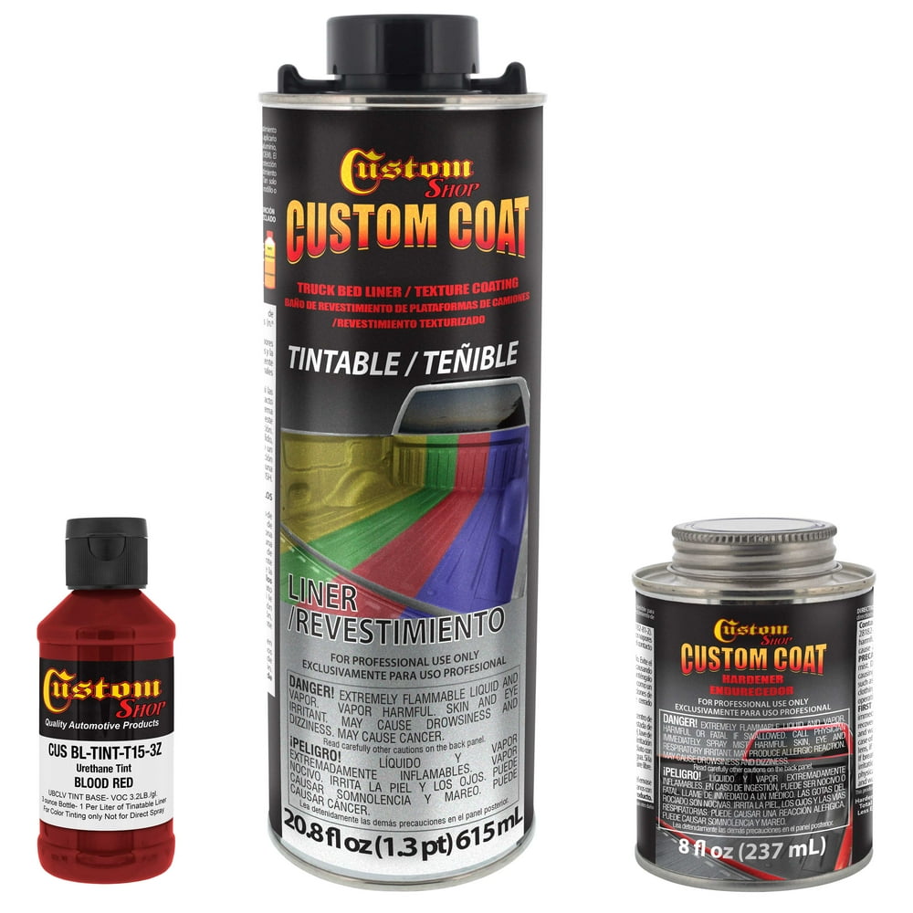 Custom Coat Blood Red 1 Quart Urethane SprayOn Truck Bed Liner Kit