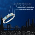 thumbnail image 2 of Gem Stone King 925 Silver and 10K Yellow Gold Lab Grown Diamond and Swiss Blue Topaz Wedding-Bands Ring for Women | 1.52 Cttw | Round 4MM | Gemstone April Birthstone | Size 9, 2 of 6