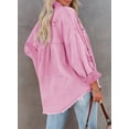 thumbnail image 4 of HOTAPEI Ripped Jean Jacket for Women Fashion Metal Button Down Frayed Distressed Boyfriend Denim Jackets With Pockets, 4 of 6