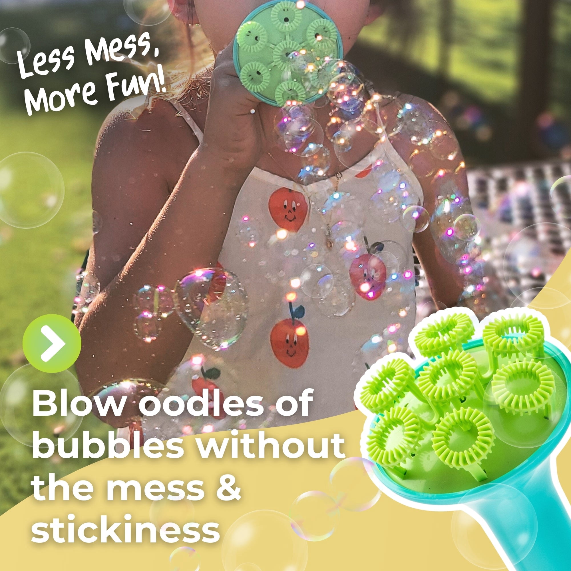 Innobaby Spike Bubble Blower with 4 oz Bubble Solution and Dipping Tray - Aqua Color