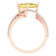 thumbnail image 4 of 2.3075 ct Princess Cut Simulated Yellow Diamond Solitaire with Simulated Diamond Accents 14K Rose Gold Womens Engagement Ring, 4 of 5
