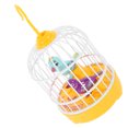 thumbnail image 4 of FELTECHELECTR Jaula de loro de imitación, juguete con iluminación eléctrica, control de voz inductivo, juguete educativo para niños, sin batería (amarilla), 4 of 6